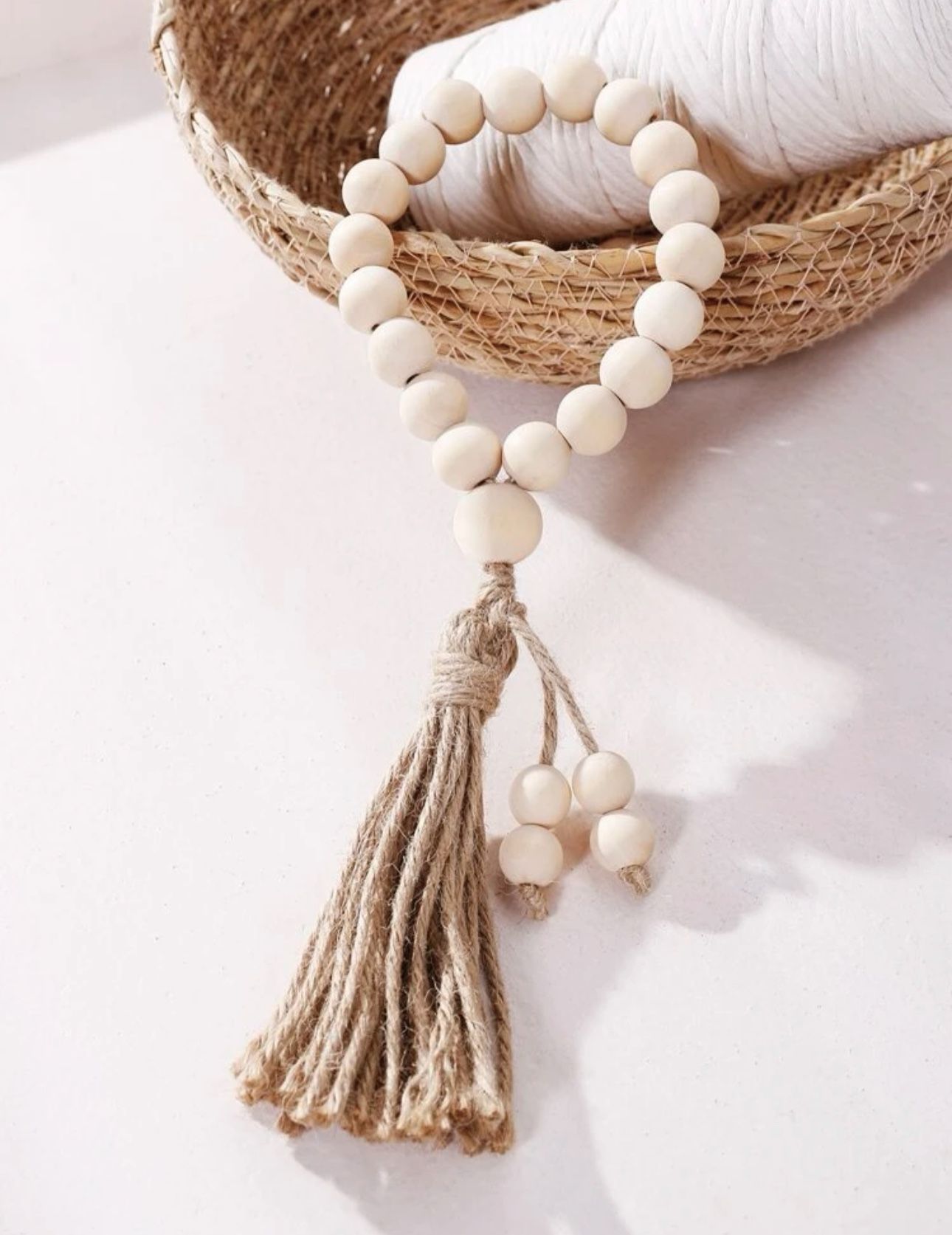 Wooden Beads Garland With Tassel