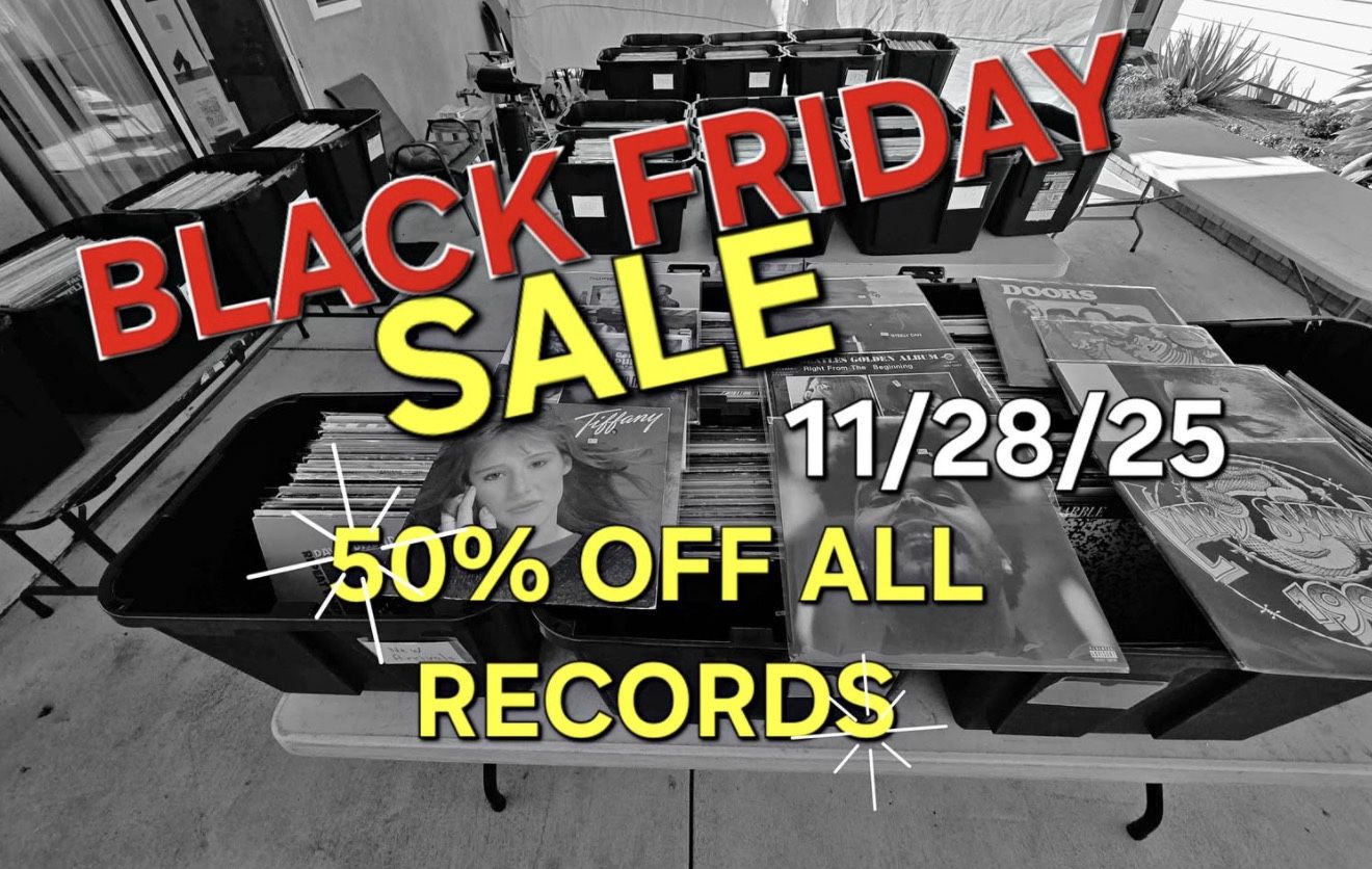 11/28 Black Friday Records Sale 50% Off All Records!