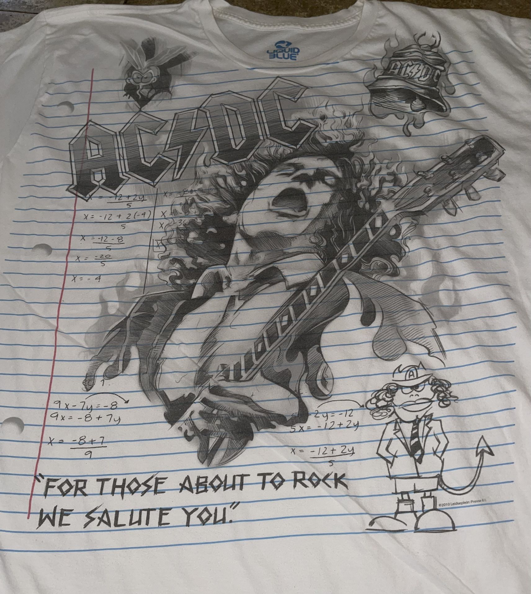 AC/DC Notebook Sketch Liquid Blue Tee 2XL for Sale in Costa Mesa, CA ...