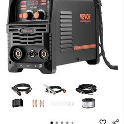 VEVOR MIG Welder, 130Amp Synergic Mig Welding Machine, 3-in-1 Flux Core MIG/Stick/Lift TIG Multi-Process Welder Machine, 110V Portable Mig Welder with