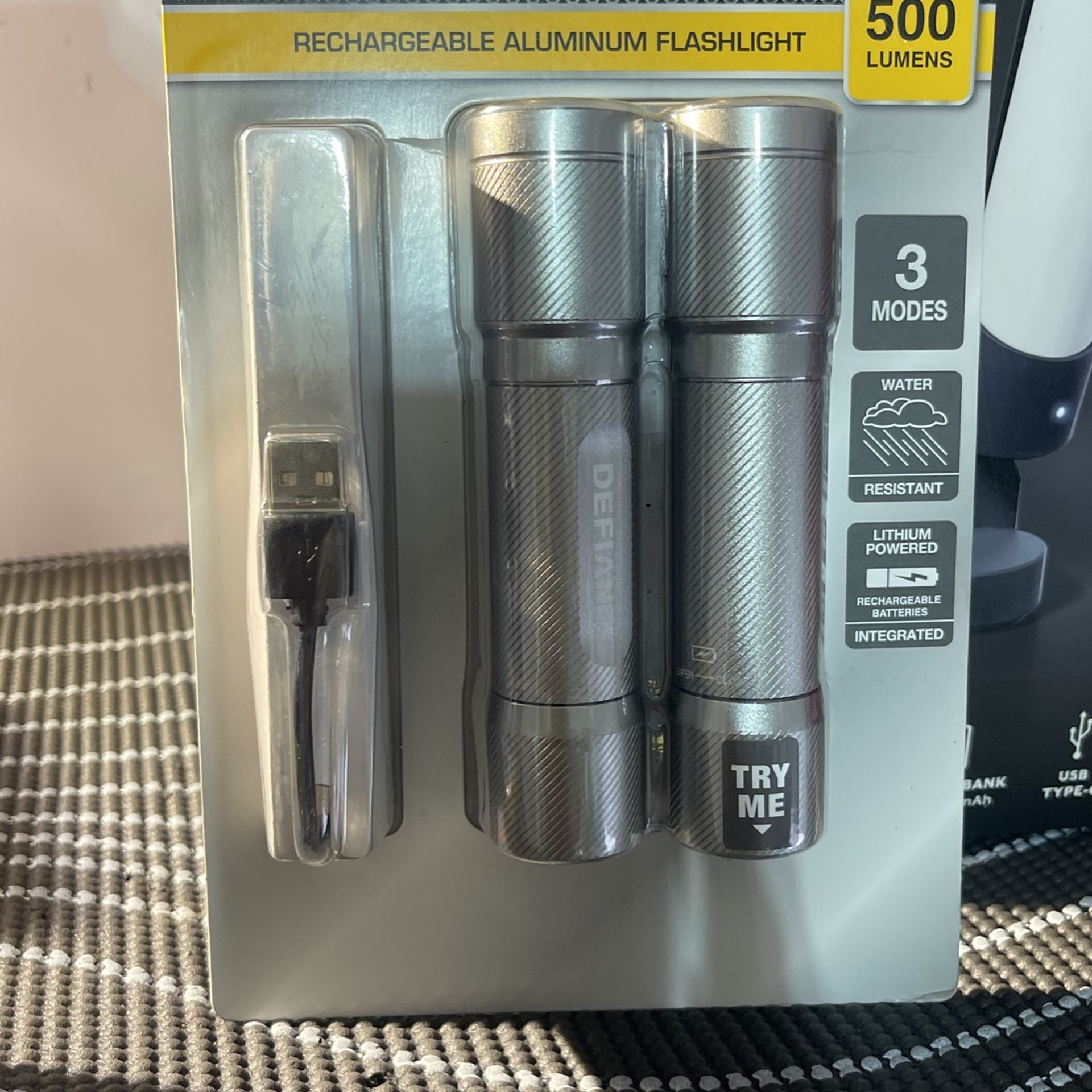 DEFIANT, Rechargeable Aluminum Flashlight
