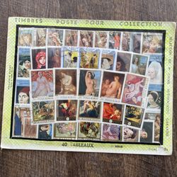 For Sale Set of 40 collectible 1969 Art Paintings used post stamps.