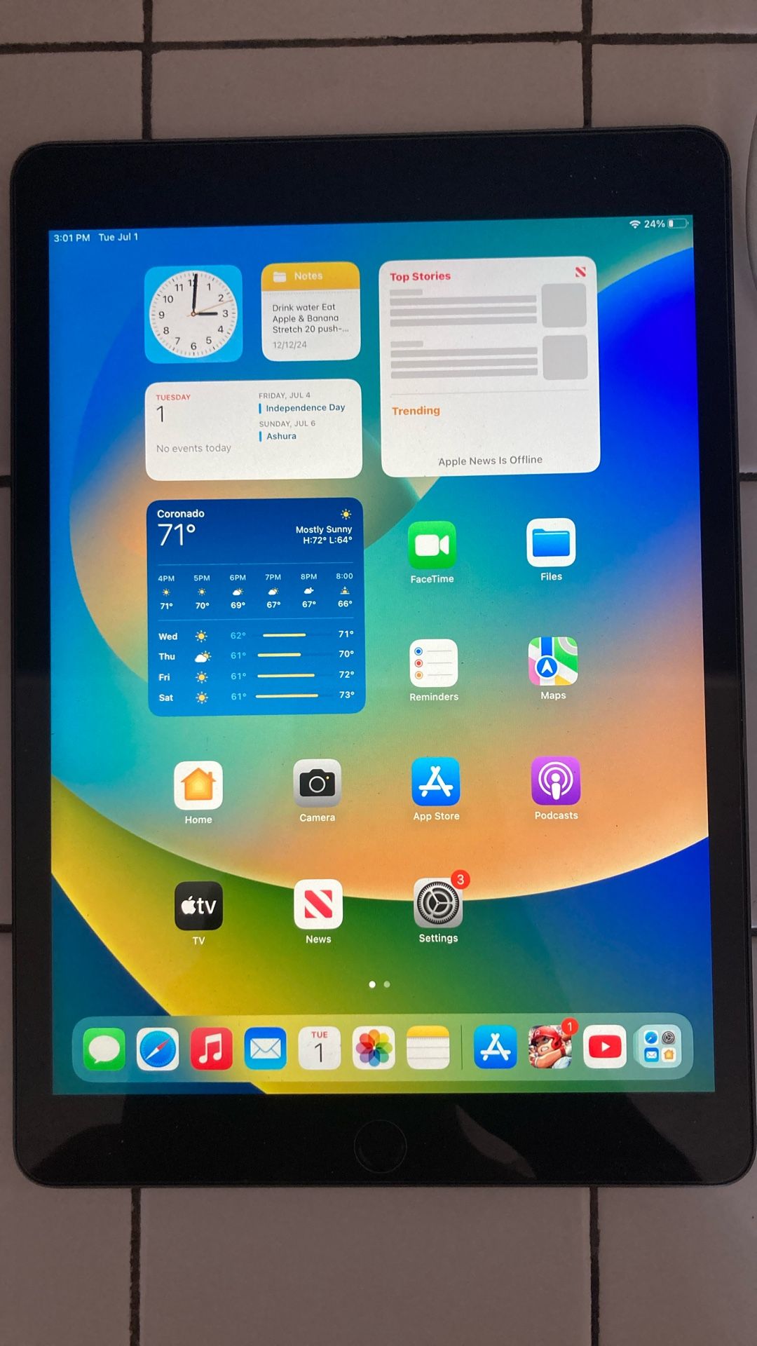 Apple iPad 9th Gen 10.2 inch screen