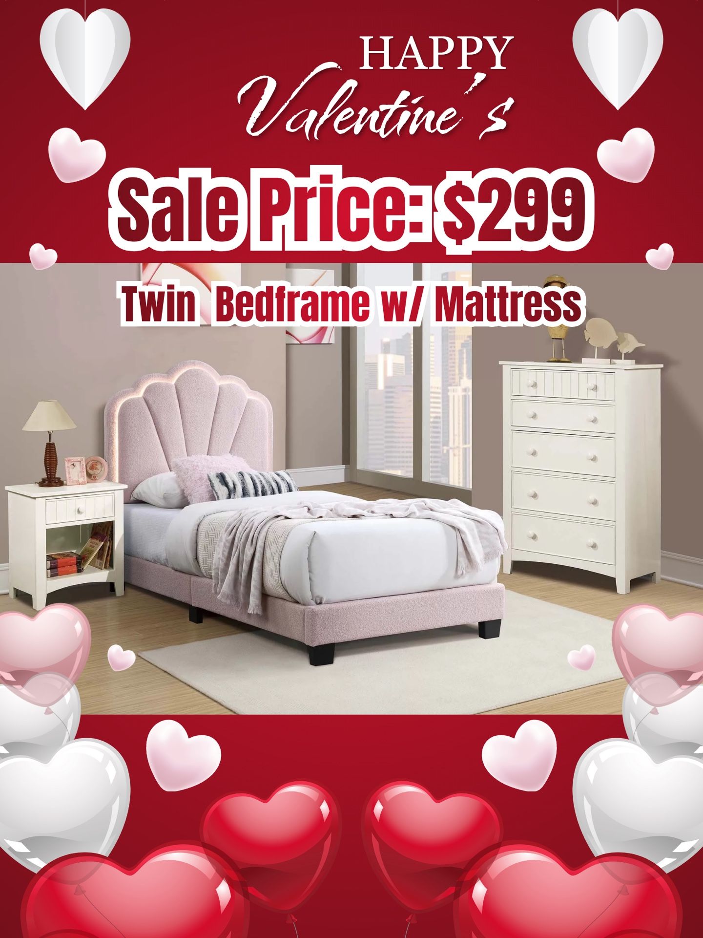 Twin Bedframe W Mattress Only