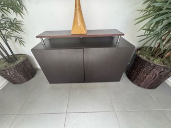 3 espresso wood cabinets / credenzas