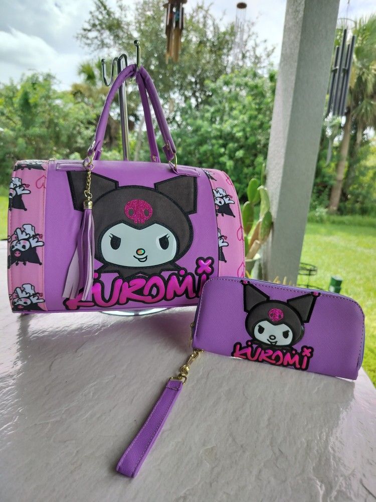 Kuromi 3D Design Cylinder Purse Bag And Wallet 
