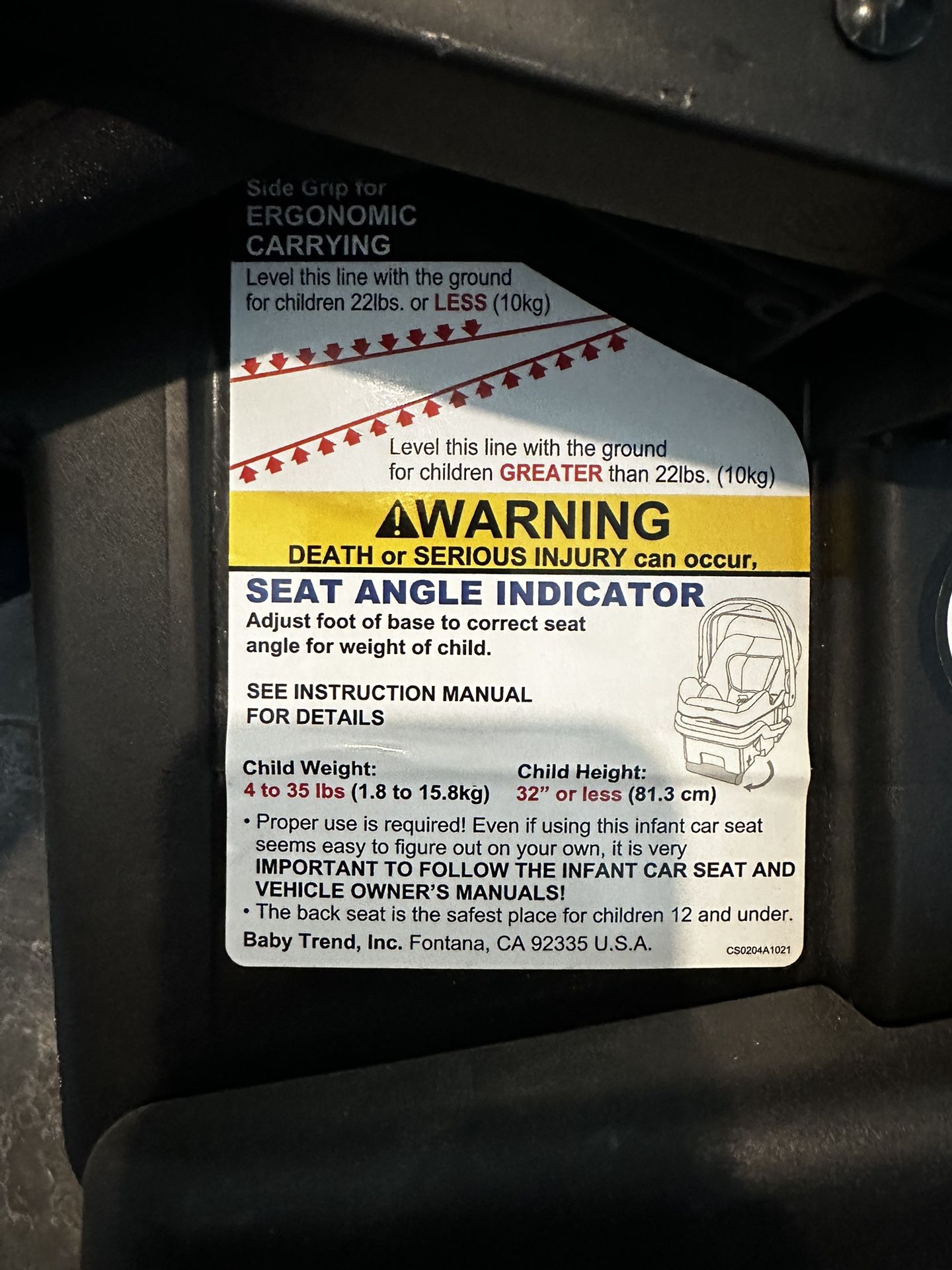 Car Seat Infants Under 22 Pounds