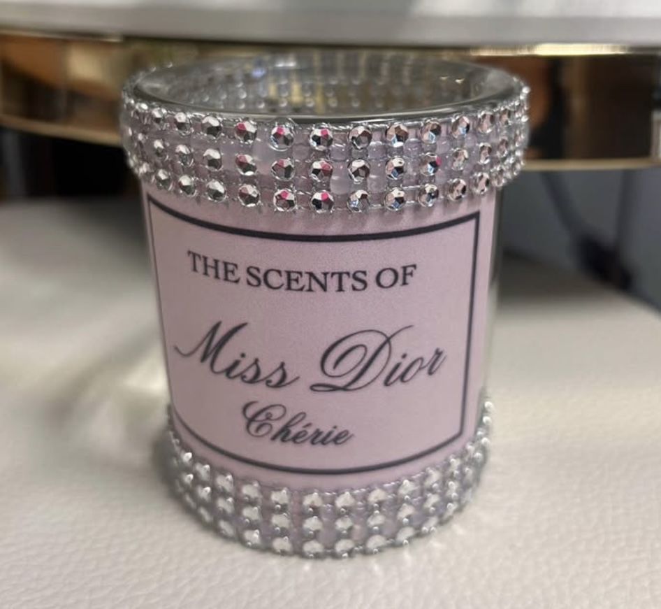 fashion designer rhinestone crystal embellished glass candle holder