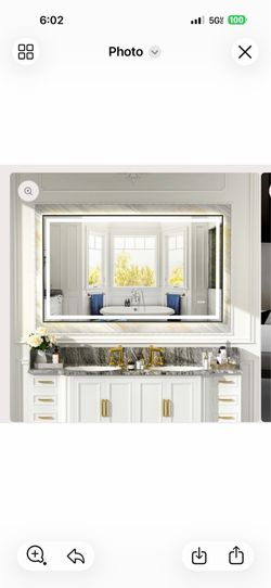 60"x36" LED Bathroom Mirror Black, Gold or Frameless Available!! $160