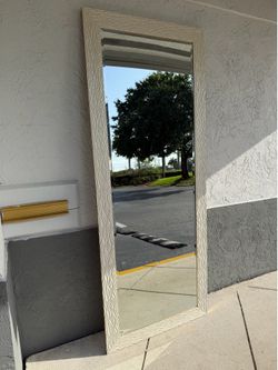 Beautiful large tall jumbo big huge leaning hanging sideways mirror