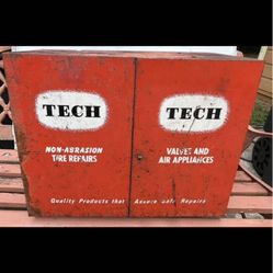 Vintage Tech Metal Tire Repair Cabinet