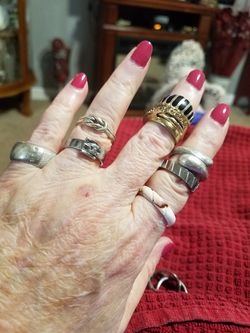 Assorted Rings. All silver rings are sterling silver.