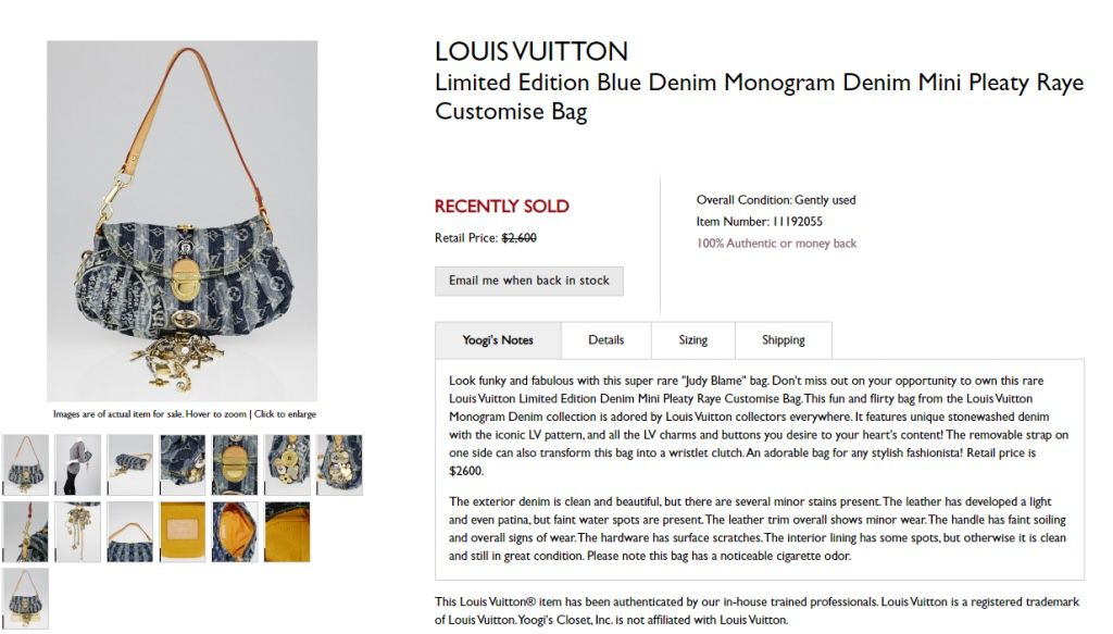 Blue Monogram Denim Limited Edition Mini Pleaty Raye Customise Bag