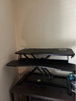Black Rif6 Adjustable Standing Desk Converter 32in Width