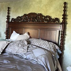 king Spool wood bed and frame