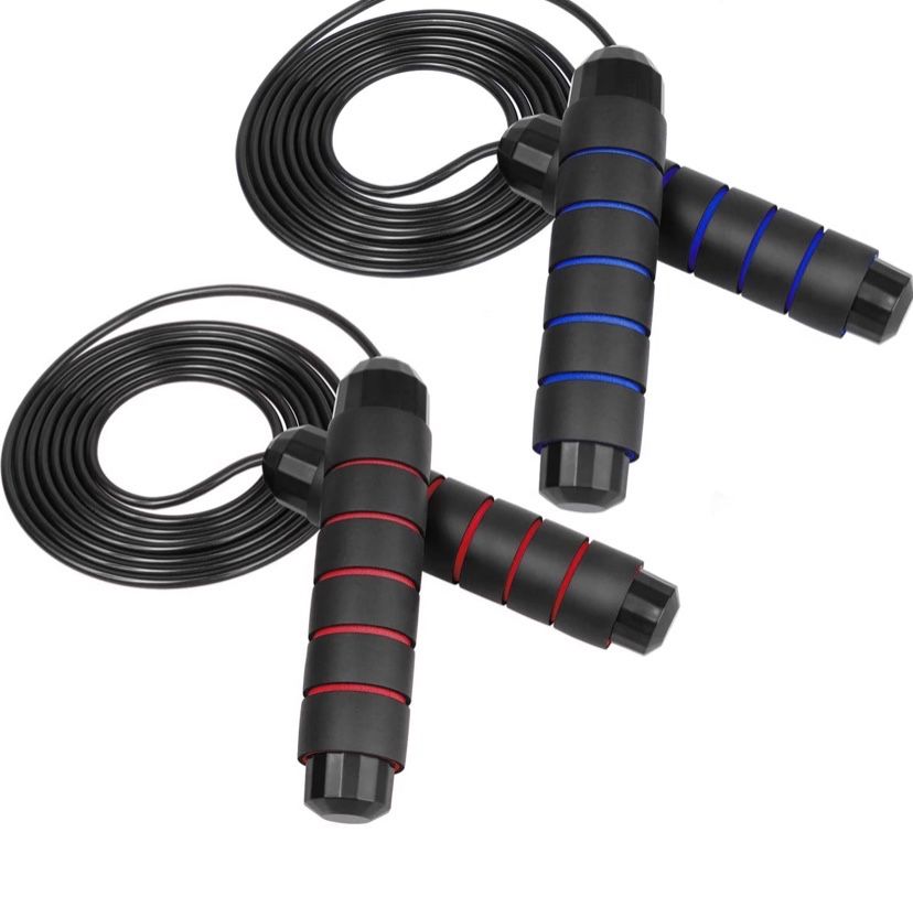 4pcs Jumping Rope with Memory Foam Handles for Speed Training, Endurance Training and Fitness Gym, Adjustable Jumping Ropes for Men, Women and Kids