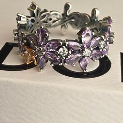 Pandora Bridgerton Herbarium & Bee Ring Sz 8