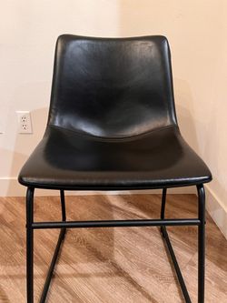 2 Walker Edison Douglas Urban Industrial Faux Leather Armless Dining Chairs
