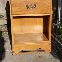 Vintage Maple Wood Night Stand