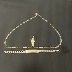14Kt real gold chain and bracelet