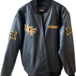 UCF Big 12  Leather Black Jacket-XL