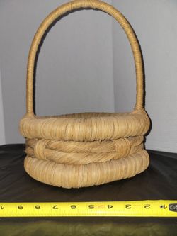 Vintage handwoven basket, Old African Basket, Egg Basket, Fiber Arts