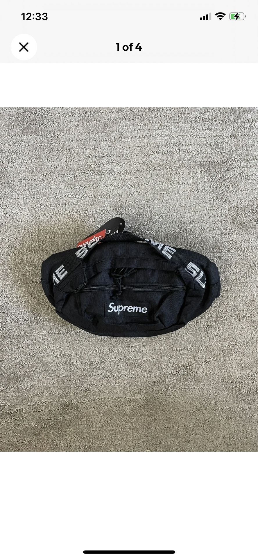 Brand NEW Supreme SS18 Black Fanny Pack Box Logo w/tags