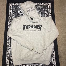 Fuck the population x thrasher hoodie size large