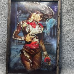 EL Mariachi De La Muerte Amore Wooden Framed Art Home Decor Hanging