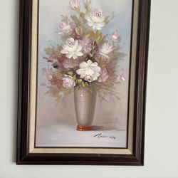 Robert Cox Signed Flowers Painting 