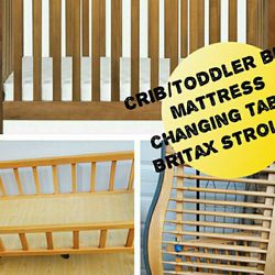 Crib Toddler Bed With Mattress And Changing Table With FREE BRITAX STROLLER!!!