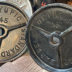PAIR  OF  OLYMPIC  DEEP  DISH  45 LB.  PLATES    •  Also  Have  25 LB.  DEEP  DISH  PLATES