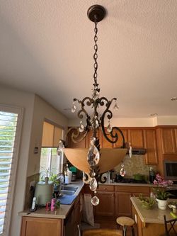 Set of 3 alabaster chandeliers