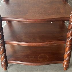Thomasville British Gentry Burl Wood 3-Tier Side Table – Vintage