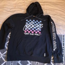 VANS BLACK CHECKERED HOODIE MENS