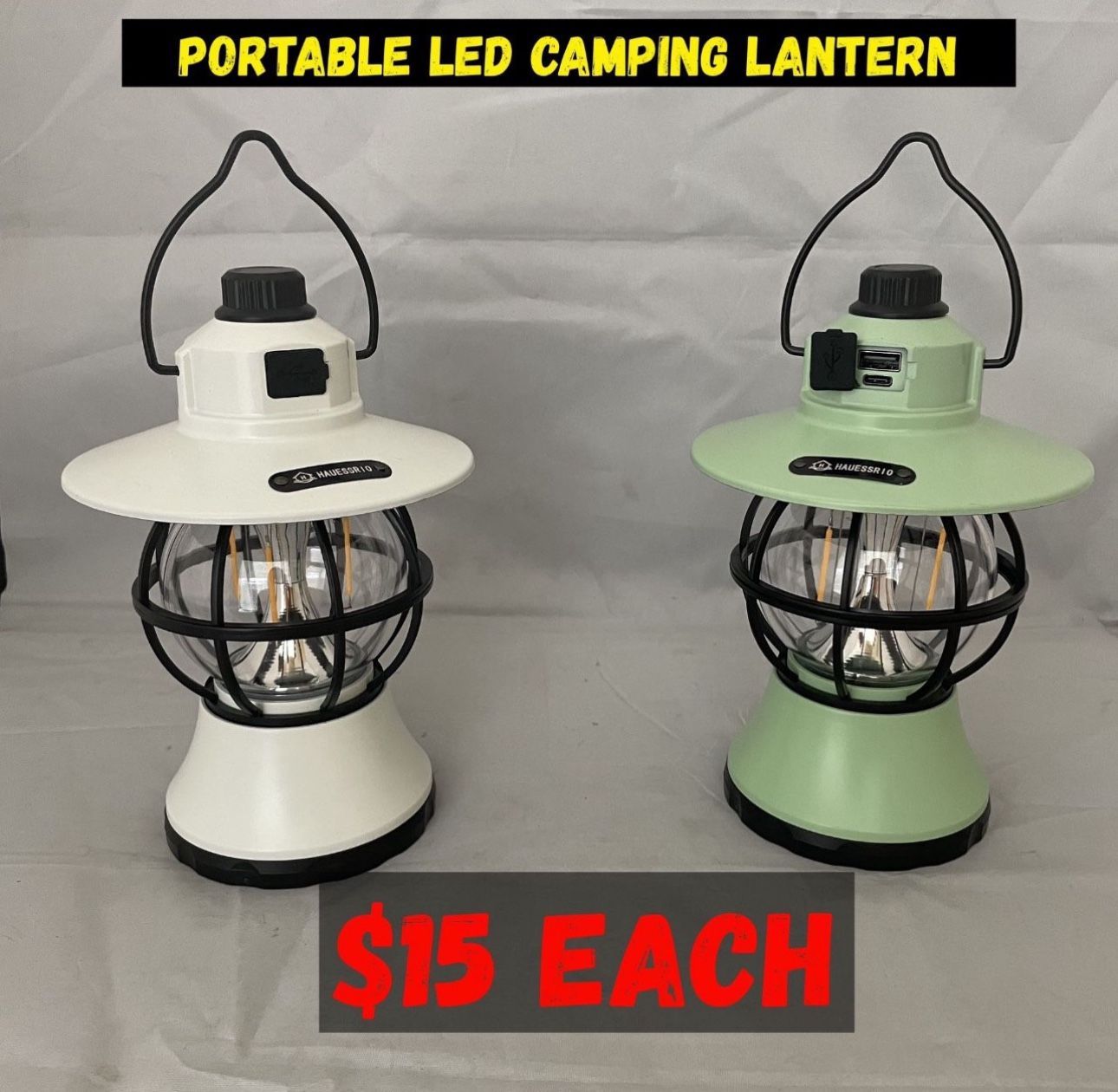 New Retro Style Hanging Camping light Lamp USB Rechargeable Hanging Adjust Light Modes Waterproof