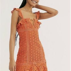 Brand New Woman’s Free People brand Mars Dust colored Cross My Heart Mini Dress Up For Sale