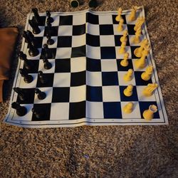 chess board with bag