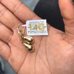 14K Gold Mirror-Cut Teardrop Drop Earrings