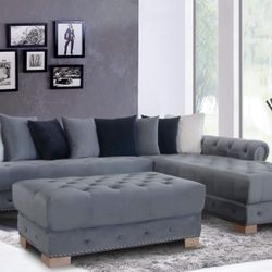 COMFY NEW SOFIA SECTIONAL SOFA AND OTTOMAN SET ON SALE ONLY $1299. FINANCING AVAILABLE 