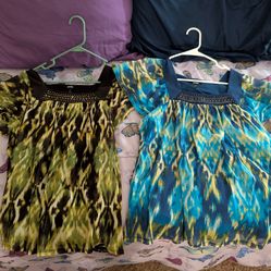 Green and blue summer shirts