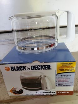 New!! Vtg BLACK & DECKER Spacemaker 12 Cup Coffee CARAFE Replacement #3360WH