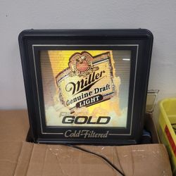 Miller MGD Beer Motion Moving Sequencing Light Up Bar Sign Man Cave Game Room
