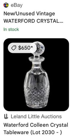 WATERFORD CRYSTAL WINE DECA NTER.