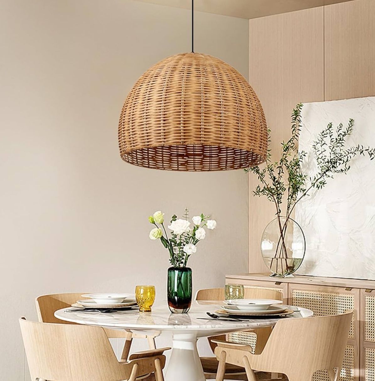 Brand New Hand Woven Rattan Light Fixture