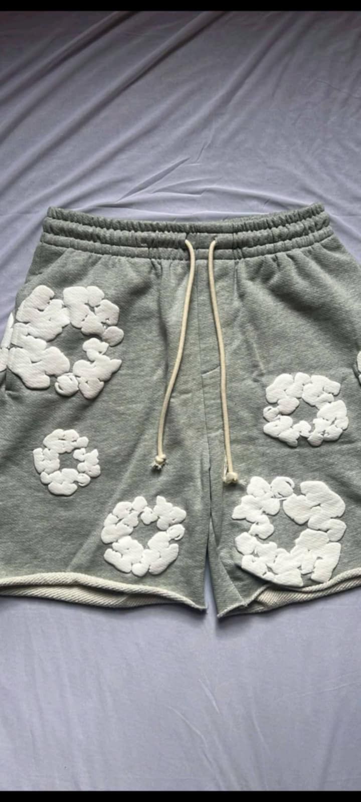 Small Gray Denim Tear Short