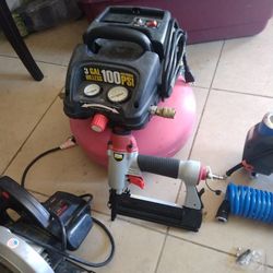 Air Compressor And Nail Gun