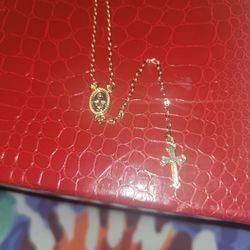 Wearable 18k Over Silver rosary Chain New