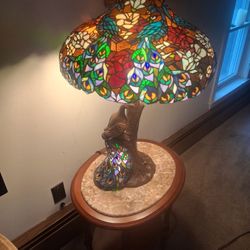 Tiffany Style Peacock Lamp 