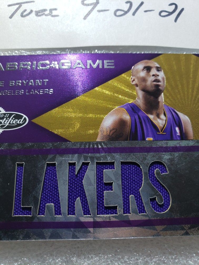 2011 Leaf Certified Materials KOBE BRYANT Lakers Relic